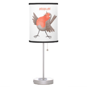 Cute singing robin bird cartoon table lamp