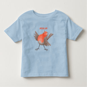 Cute singing robin bird cartoon toddler t-shirt