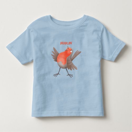 Cute singing robin bird cartoon  toddler t_shirt