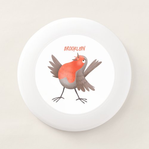 Cute singing robin bird cartoon Wham_O frisbee