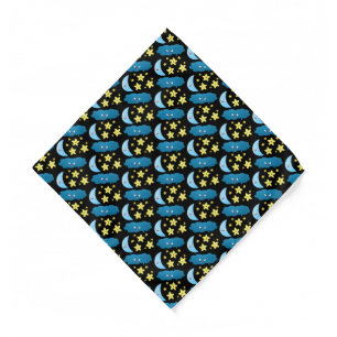 Cute singing stars, moon and cloud cartoon bandana
