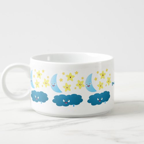 Cute singing stars moon and cloud cartoon bowl