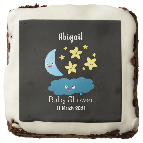 Cute singing stars moon and cloud cartoon brownie