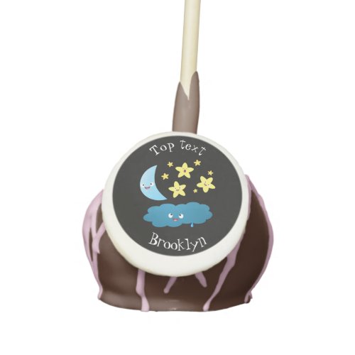 Cute singing stars moon and cloud cartoon cake pops