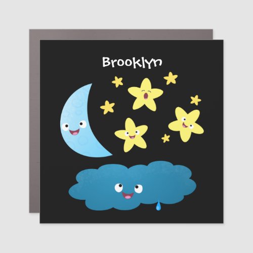 Cute singing stars moon and cloud cartoon car magnet