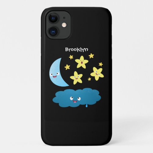 Cute singing stars moon and cloud cartoon iPhone 11 case