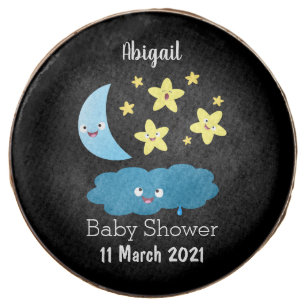 Cute singing stars, moon and cloud cartoon chocolate covered oreo