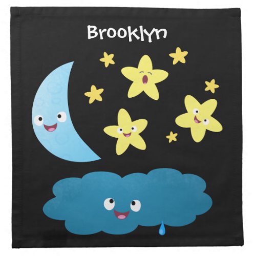 Cute singing stars moon and cloud cartoon cloth napkin