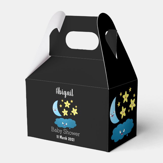 Cute singing stars, moon and cloud cartoon favor boxes (Front Side)