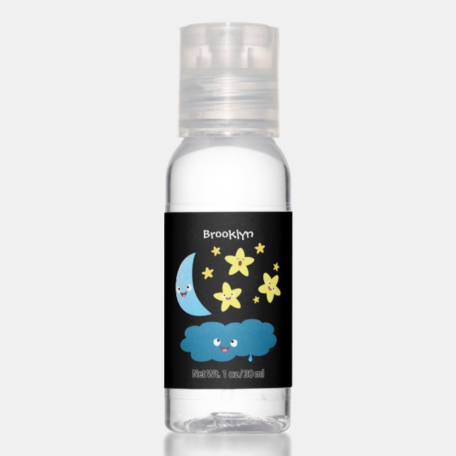 Cute singing stars, moon and cloud cartoon hand sanitizer (Front)