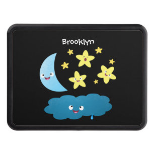 Cute singing stars, moon and cloud cartoon hitch cover