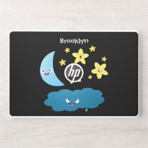 Cute singing stars, moon and cloud cartoon HP laptop skin