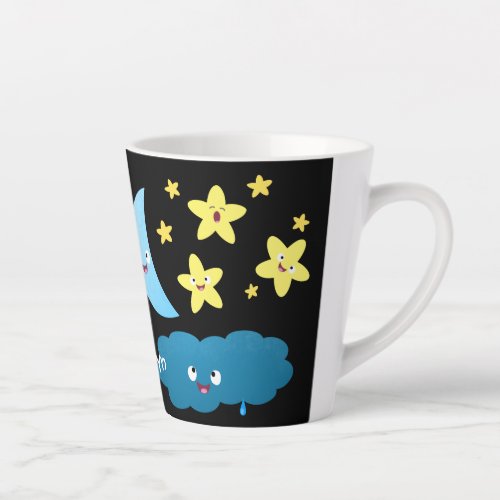 Cute singing stars moon and cloud cartoon latte mug