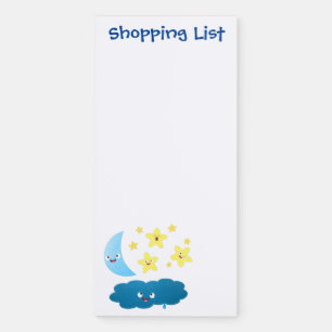 Cute singing stars, moon and cloud cartoon magnetic notepad