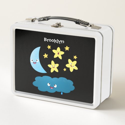 Cute singing stars moon and cloud cartoon metal lunch box