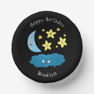 Cute singing stars, moon and cloud cartoon paper bowls