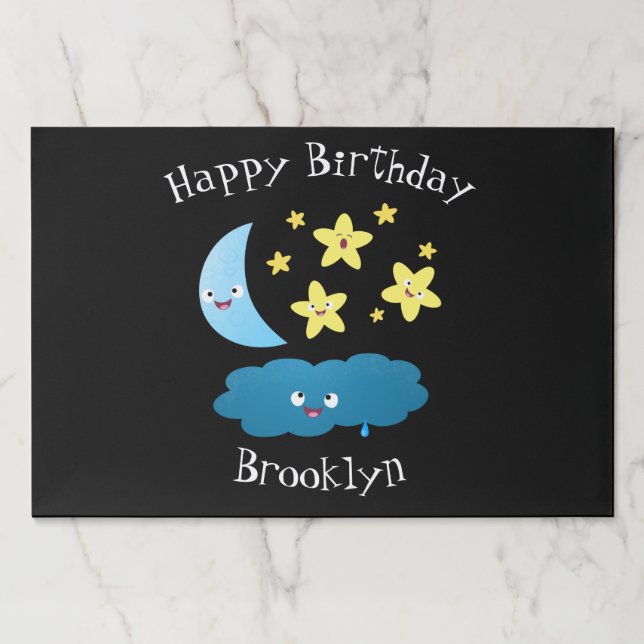 Cute singing stars, moon and cloud cartoon paper pad (Front)