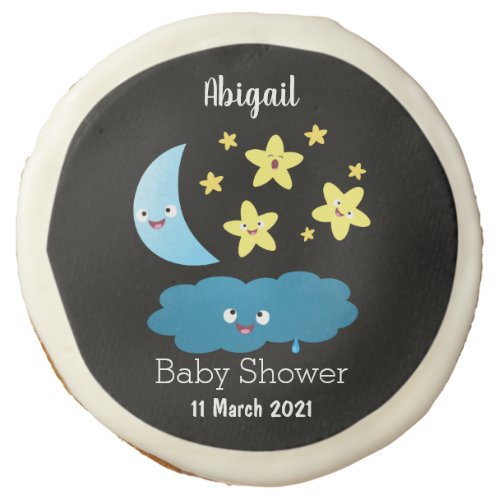 Cute singing stars moon and cloud cartoon sugar cookie