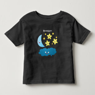 Cute singing stars, moon and cloud cartoon toddler t-shirt