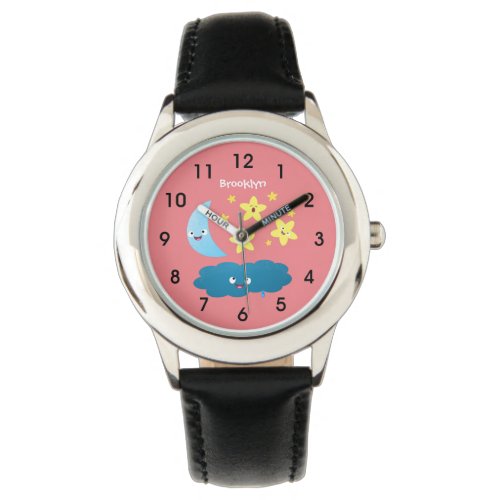 Cute singing stars moon and cloud cartoon watch