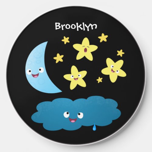 Cute singing stars moon and cloud cartoon wireless charger 