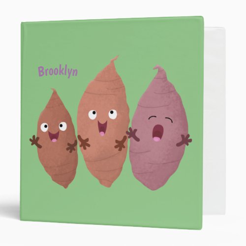 Cute singing sweet potatoes cartoon vegetables 3 ring binder