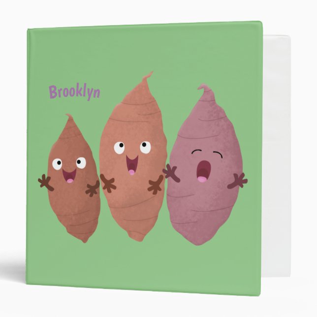 Cute singing sweet potatoes cartoon vegetables 3 ring binder (Front/Inside)