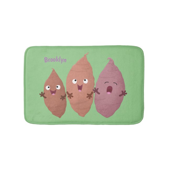 Cute singing sweet potatoes cartoon vegetables  bath mat (Front)