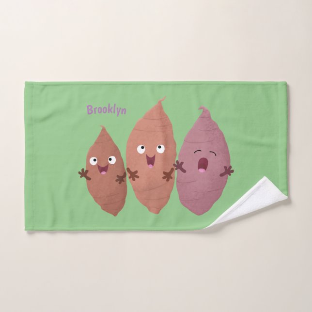 Cute singing sweet potatoes cartoon vegetables bath towel set (Hand Towel)