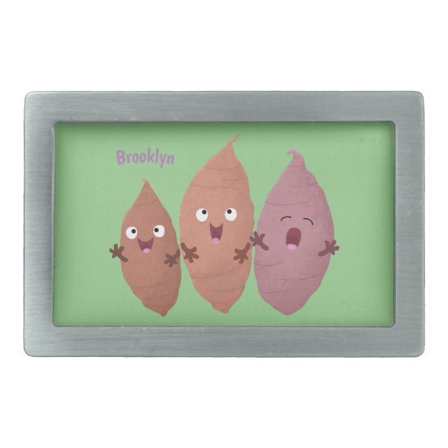Cute singing sweet potatoes cartoon vegetables  belt buckle (Front)