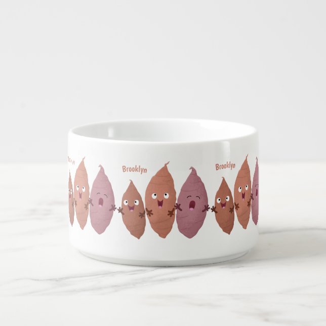 Cute singing sweet potatoes cartoon vegetables bowl (Center)