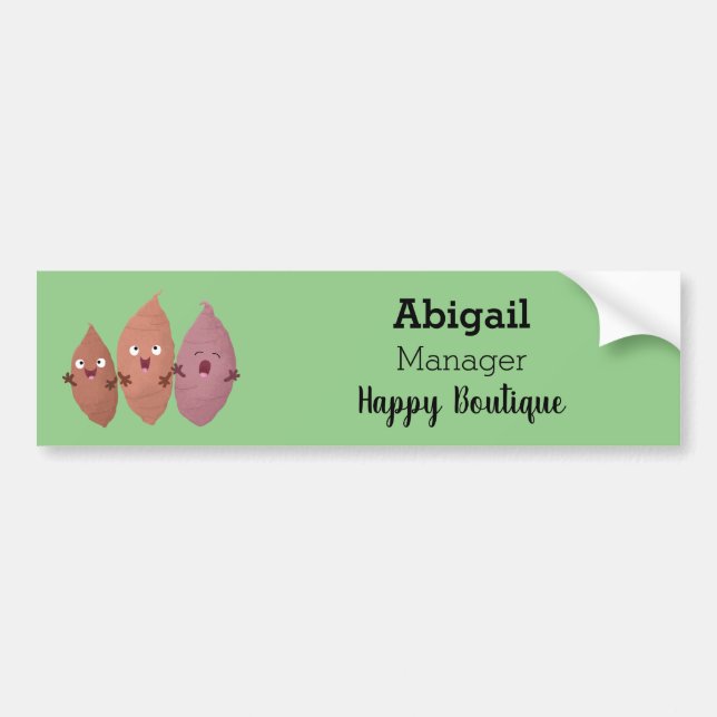 Cute singing sweet potatoes cartoon vegetables bumper sticker (Front)