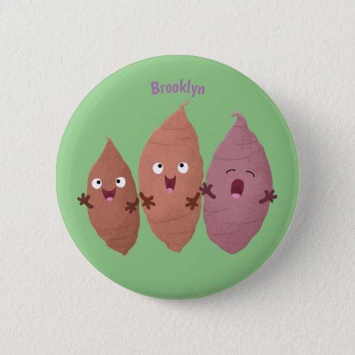 Cute singing sweet potatoes cartoon vegetables button