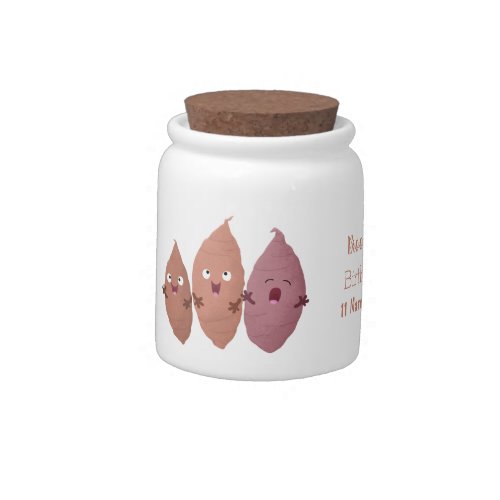 Cute singing sweet potatoes cartoon vegetables  candy jar