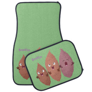 Cute singing sweet potatoes cartoon vegetables car floor mat