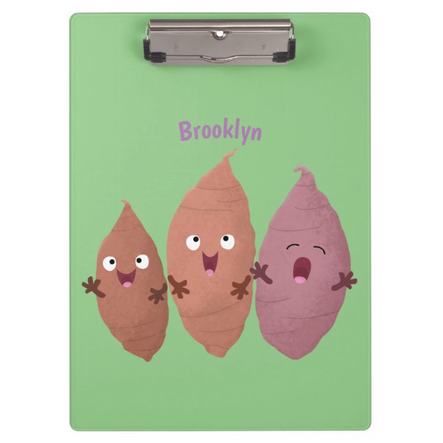 Cute singing sweet potatoes cartoon vegetables clipboard (Front)