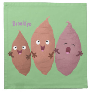Cute singing sweet potatoes cartoon vegetables cloth napkin