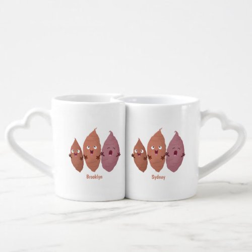 Cute singing sweet potatoes cartoon vegetables coffee mug set