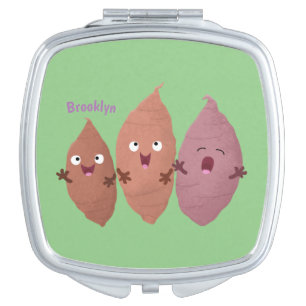 Cute singing sweet potatoes cartoon vegetables compact mirror