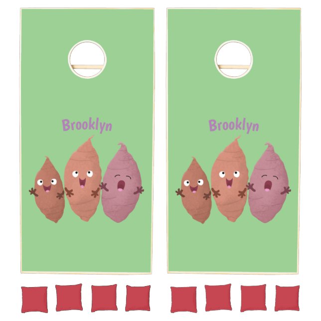Cute singing sweet potatoes cartoon vegetables cornhole set (Set)