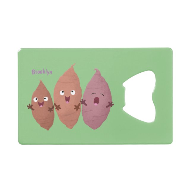 Cute singing sweet potatoes cartoon vegetables  credit card bottle opener (Front (Horizontal))