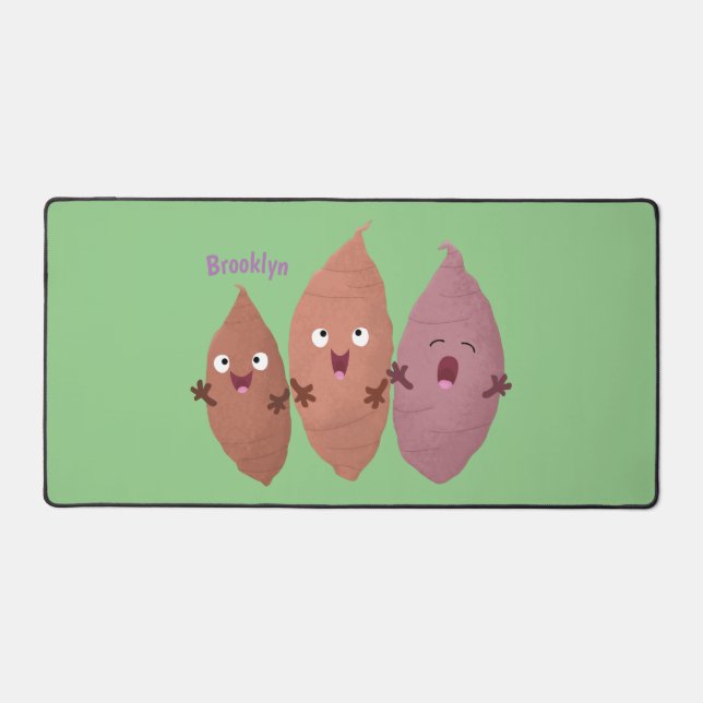 Cute singing sweet potatoes cartoon vegetables desk mat (Front)