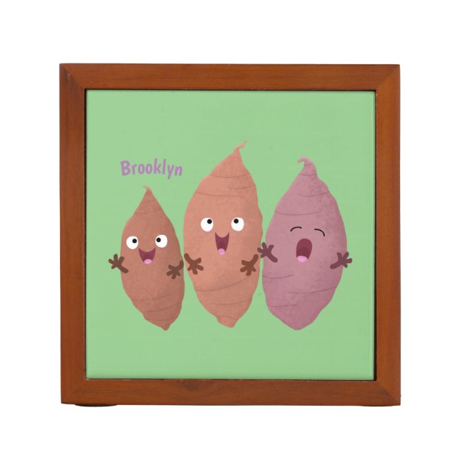 Cute singing sweet potatoes cartoon vegetables desk organizer (Front)