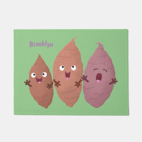 Cute singing sweet potatoes cartoon vegetables doormat