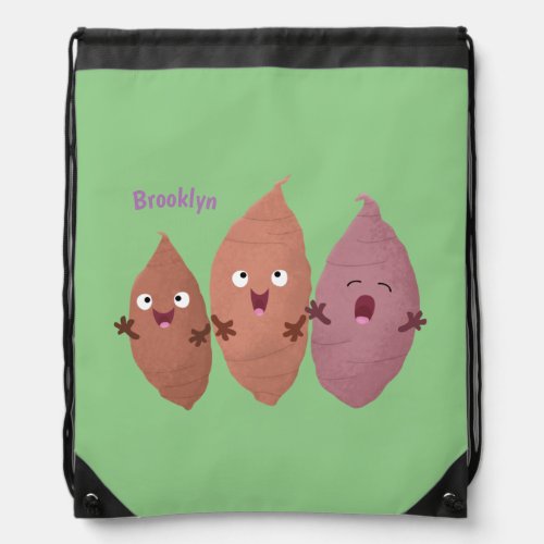 Cute singing sweet potatoes cartoon vegetables drawstring bag