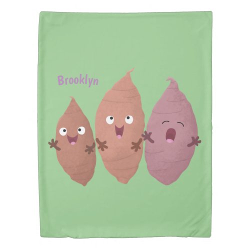 Cute singing sweet potatoes cartoon vegetables duvet cover