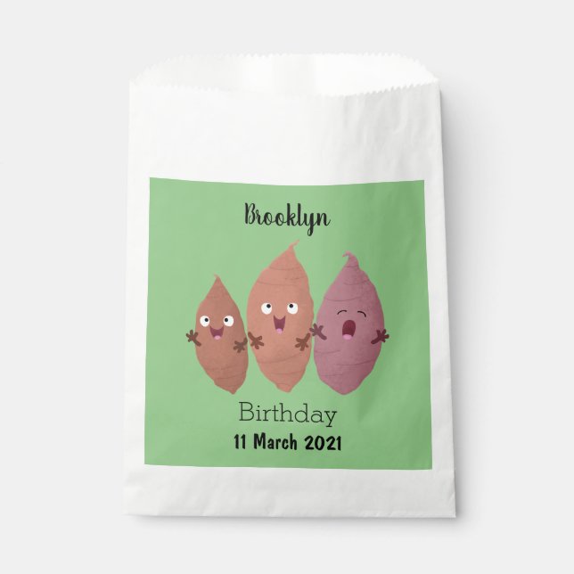 Cute singing sweet potatoes cartoon vegetables  favor bag (Front)