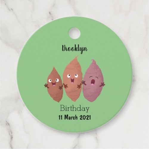 Cute singing sweet potatoes cartoon vegetables favor tags