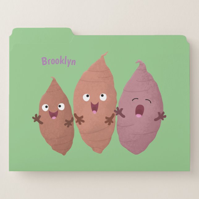 Cute singing sweet potatoes cartoon vegetables  file folder (Front Left)