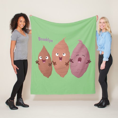 Cute singing sweet potatoes cartoon vegetables fleece blanket